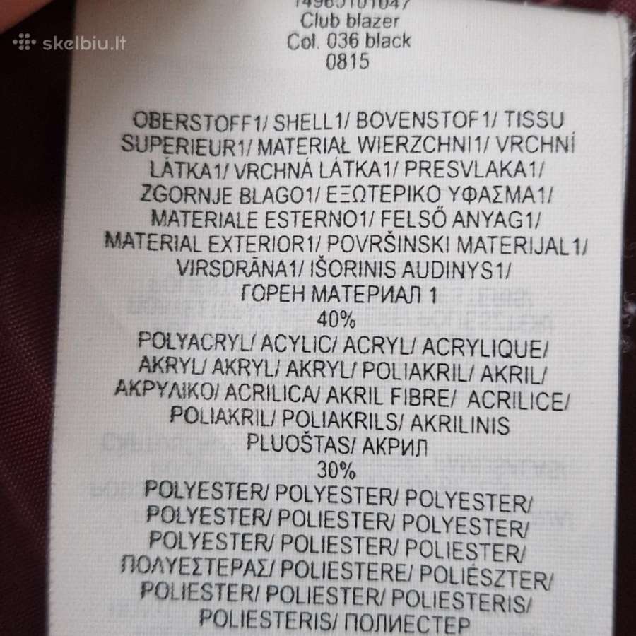 Švarkas su vilna M/l (38/40) dydžio - nuotraukos Nr. 4