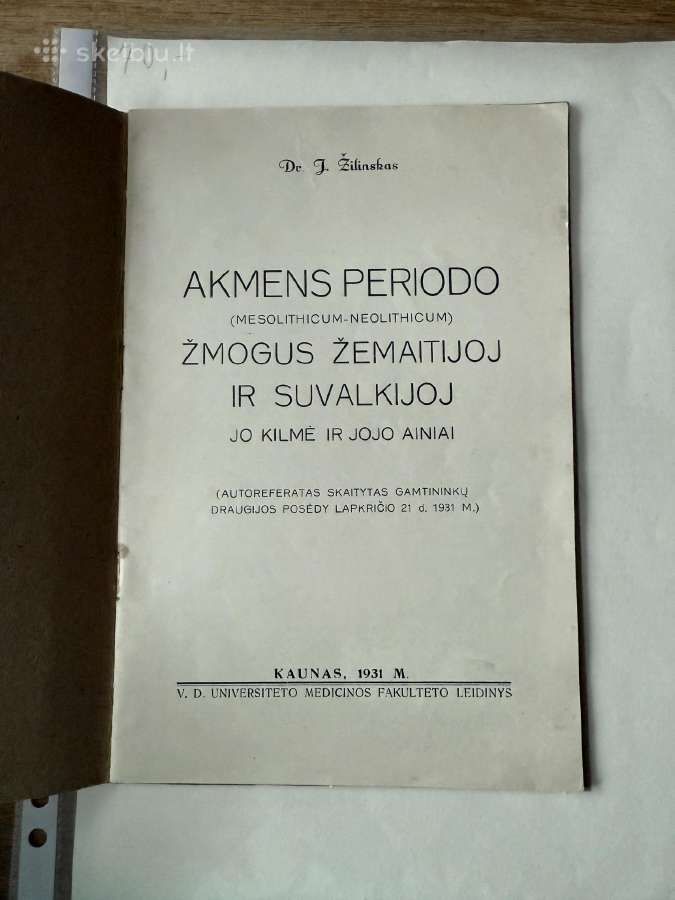 Akmens periodo žmogus Žemaitijoj ir Suvalkijo 1931 - nuotraukos Nr. 2