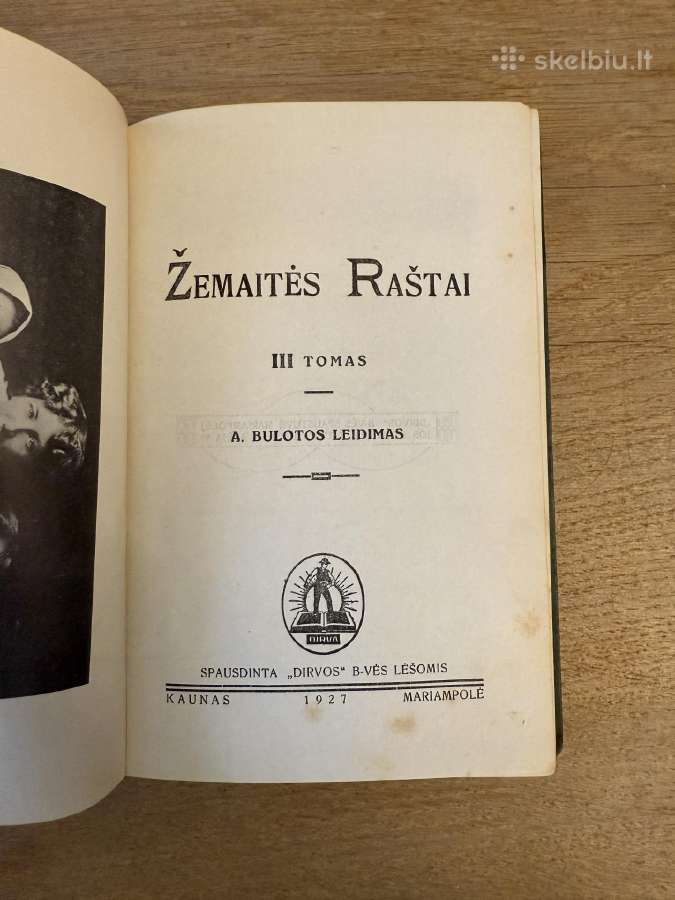 Žemaitės raštai. III tomas. 1927 m