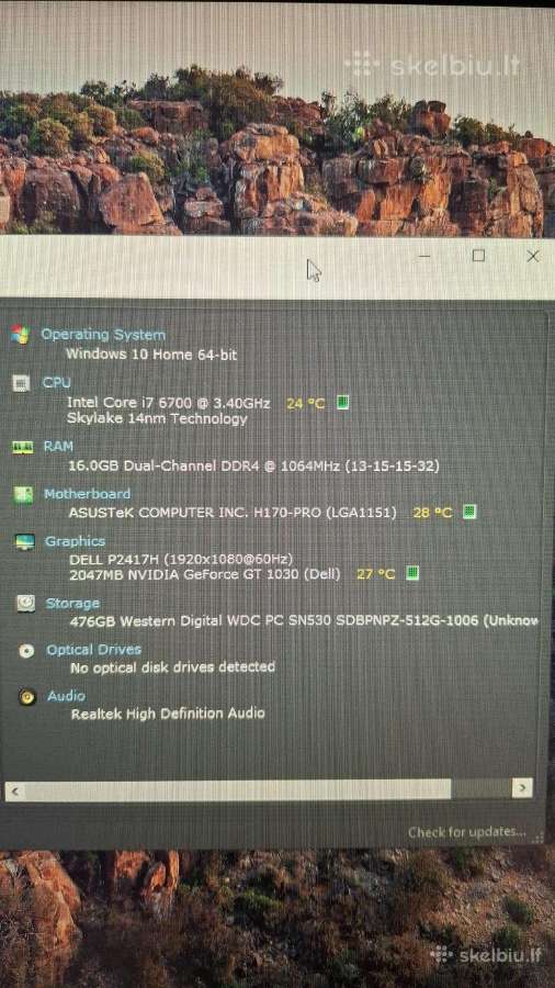 I7-6700, 16gb RAM, 500 GB SSD - nuotraukos Nr. 6