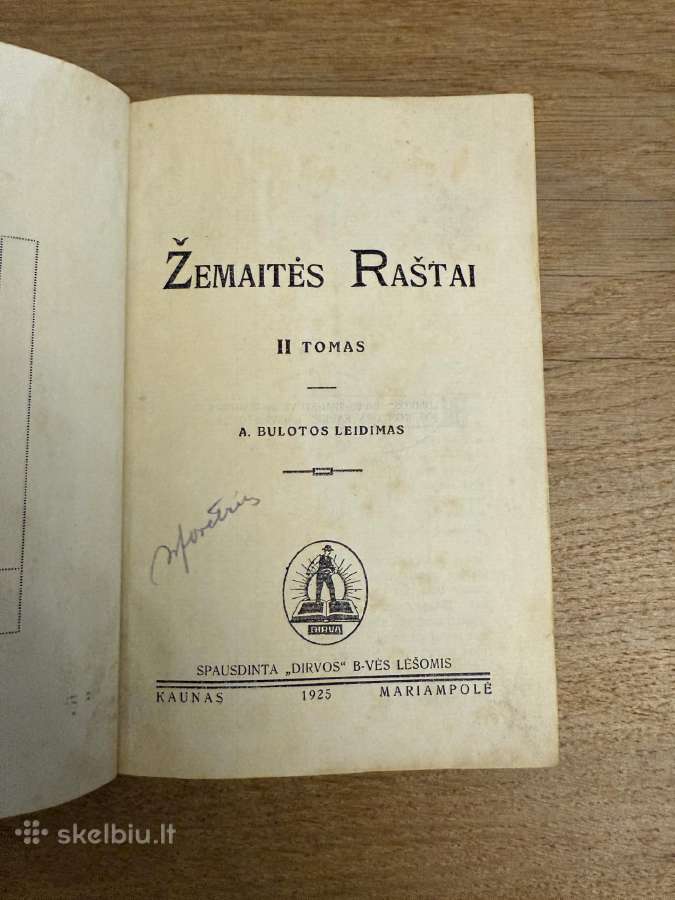 Žemaitės raštai. II tomas. 1925 m