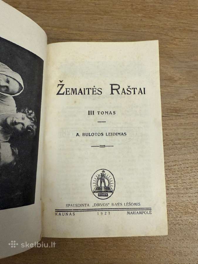 Žemaitės raštai III tomas. 1927m.