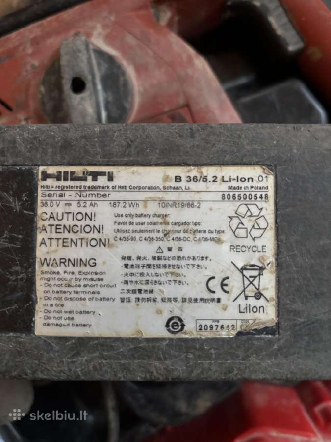 Hilti akuliatorinis parfuratorius - nuotraukos Nr. 3
