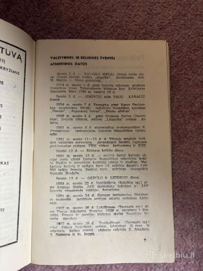 Parduodamas Tauragės kalendorius 1992 metų laidos - nuotraukos Nr. 2
