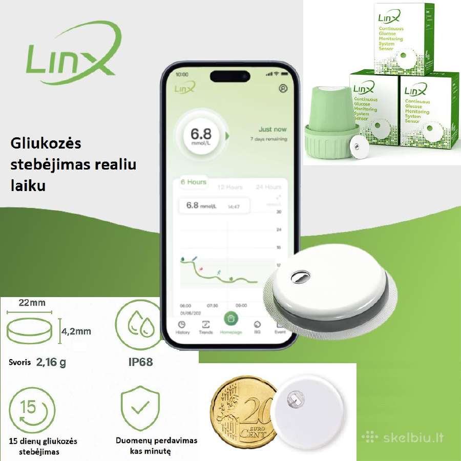 Linx cgm ir Libre 2 plus sensoriai - nuotraukos Nr. 2