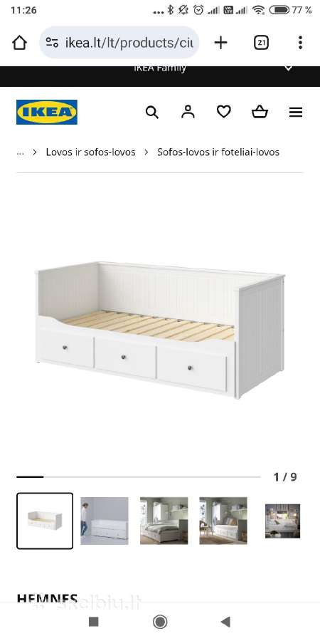 Dvigulė lova ikea hemnes - nuotraukos Nr. 2