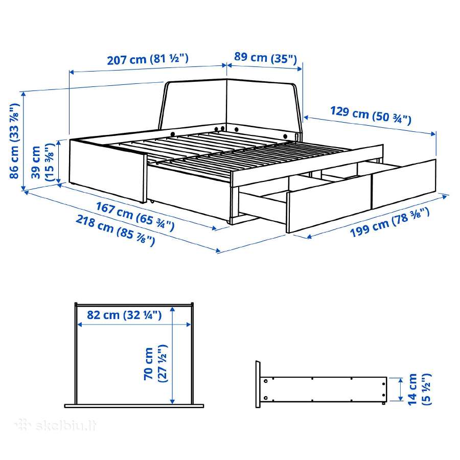 Ikea Flekke lova - nuotraukos Nr. 2