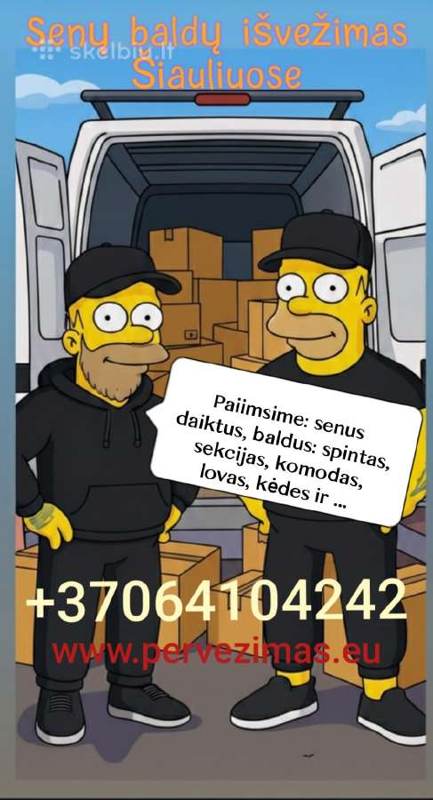 Krovinių pervežimas Senų baldų išvežimas,Šiauliai - nuotraukos Nr. 18