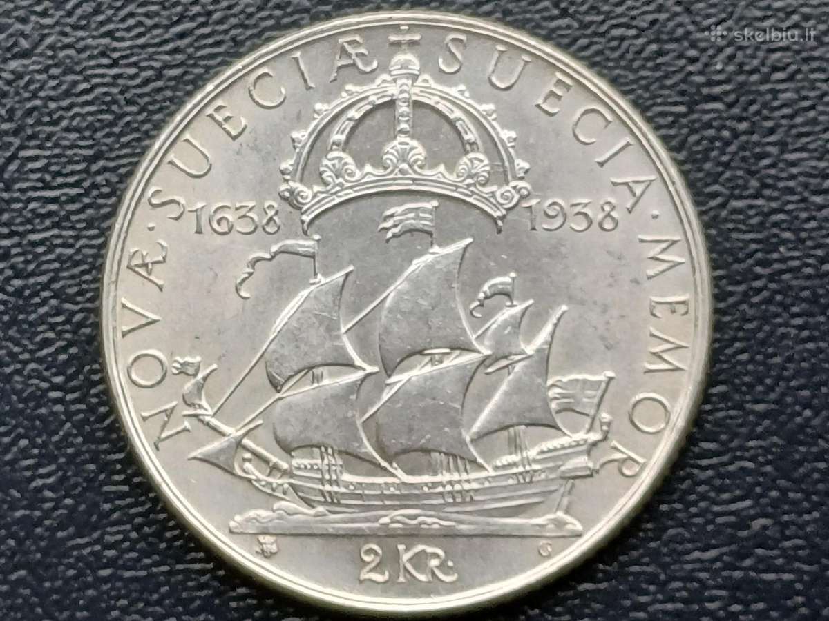 (635) 5 kronos 1938m. Švedija sidabras