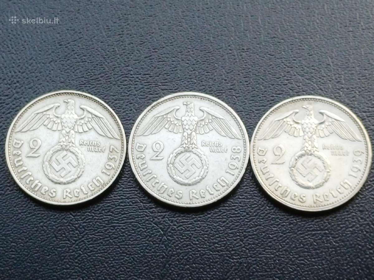 (673) 2 markes 1937a,38a,39a sidabras.