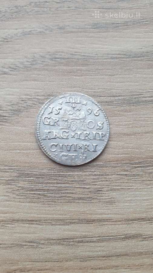 1596 metų Žygimanto Vazos Rygos trigrašis - nuotraukos Nr. 2