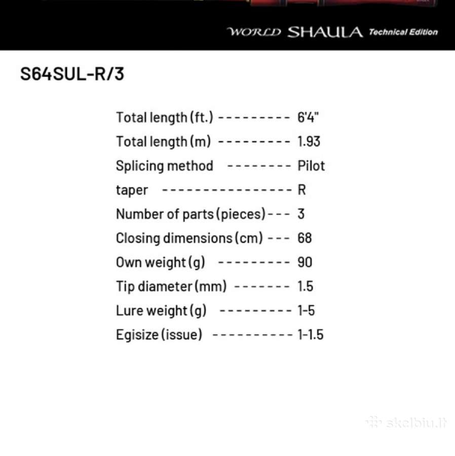 Spiningas 24 World Shaula Technical Edition S64sul - nuotraukos Nr. 3