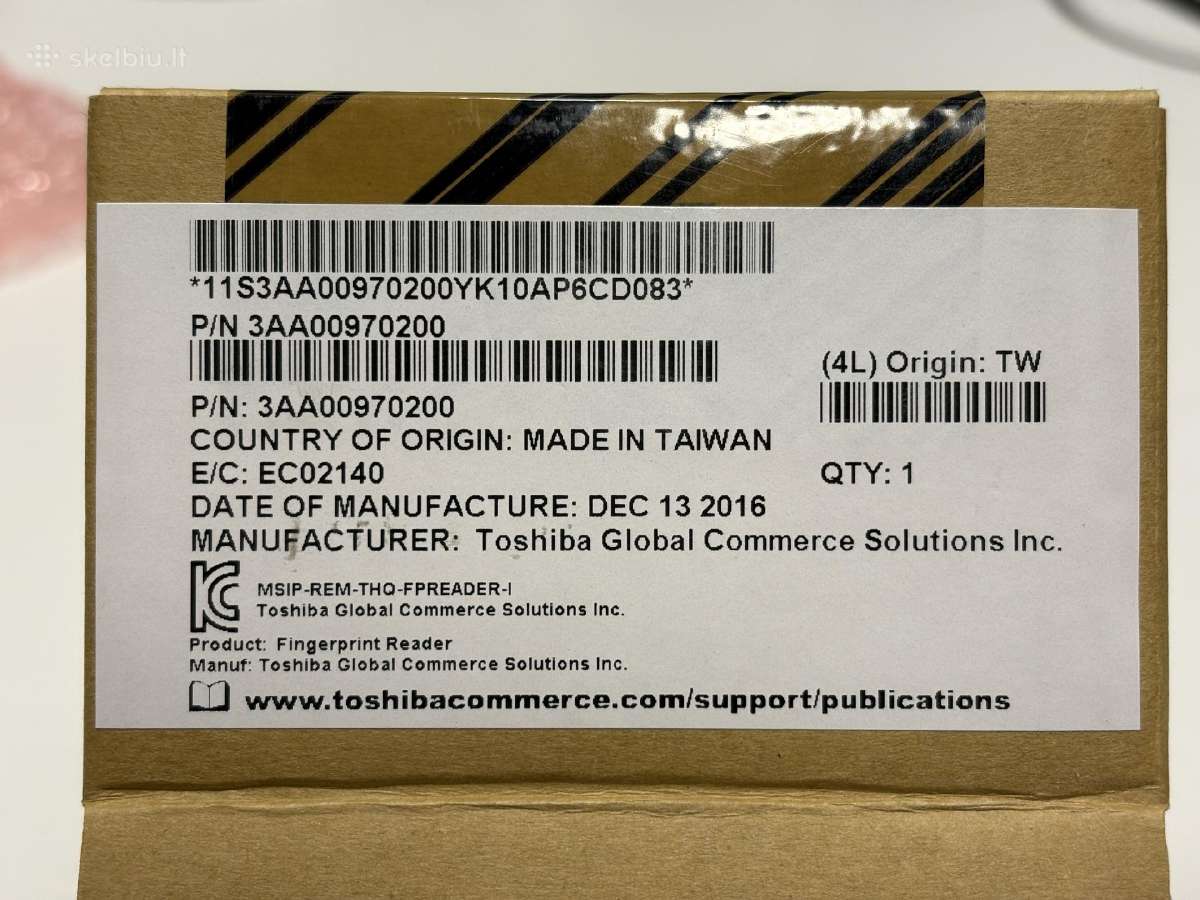 Toshiba Pos Fingerprint Reader Pn: 3aa00970200 - nuotraukos Nr. 3