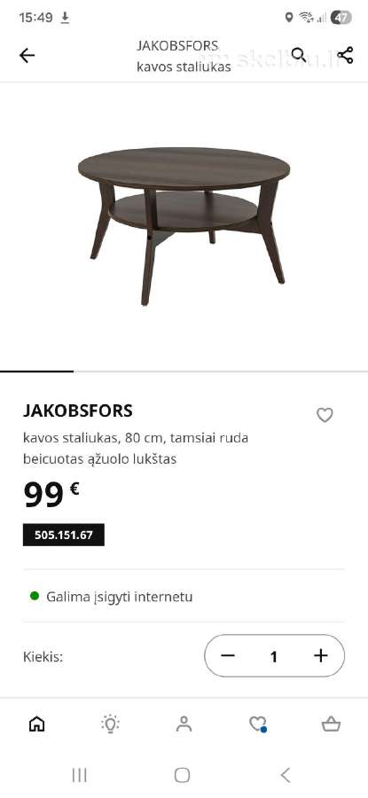 Ikea jakobsfors kavos staliukas - nuotraukos Nr. 3