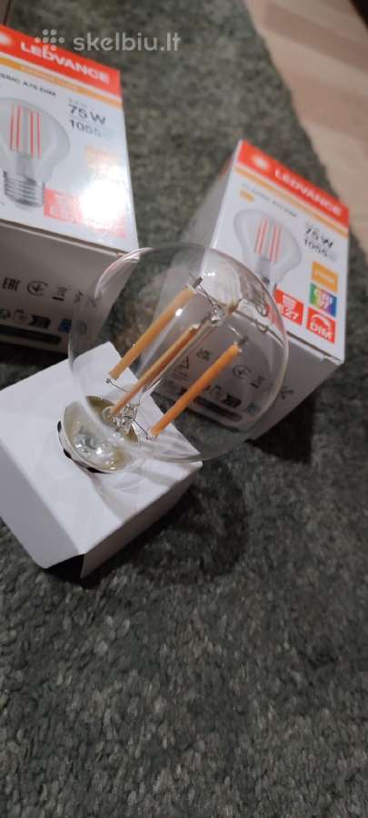 LED A60 E27 9,5w = 75w 1055lm 2700k Filament Cri97 - nuotraukos Nr. 2