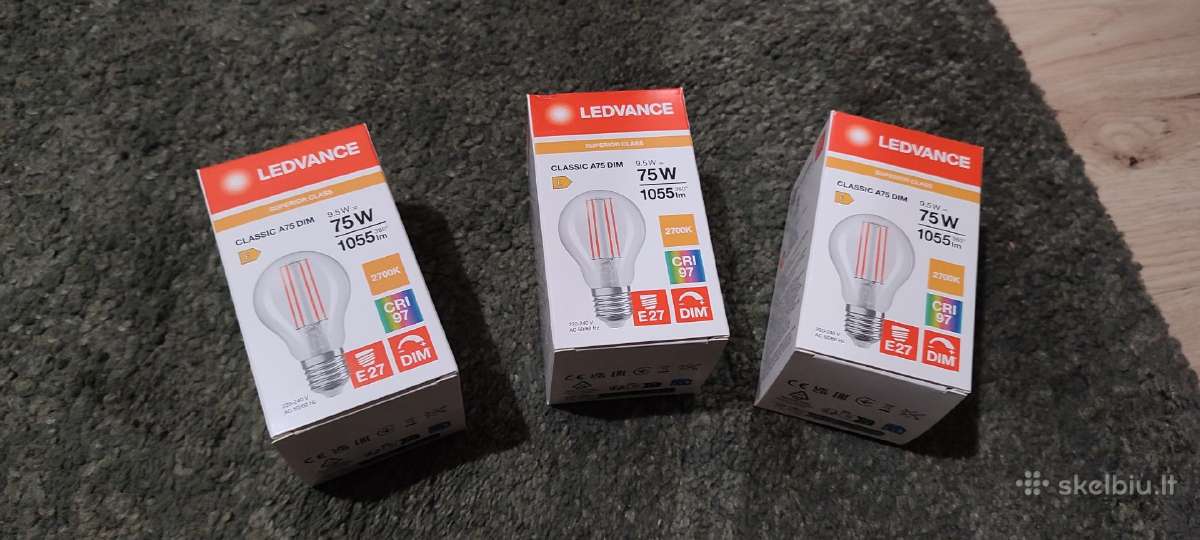 LED A60 E27 9,5w = 75w 1055lm 2700k Filament Cri97 - nuotraukos Nr. 3