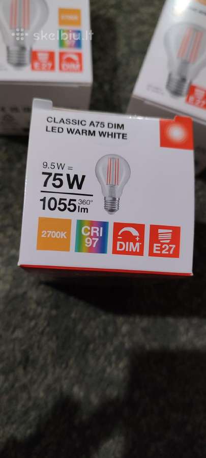 LED A60 E27 9,5w = 75w 1055lm 2700k Filament Cri97 - nuotraukos Nr. 7