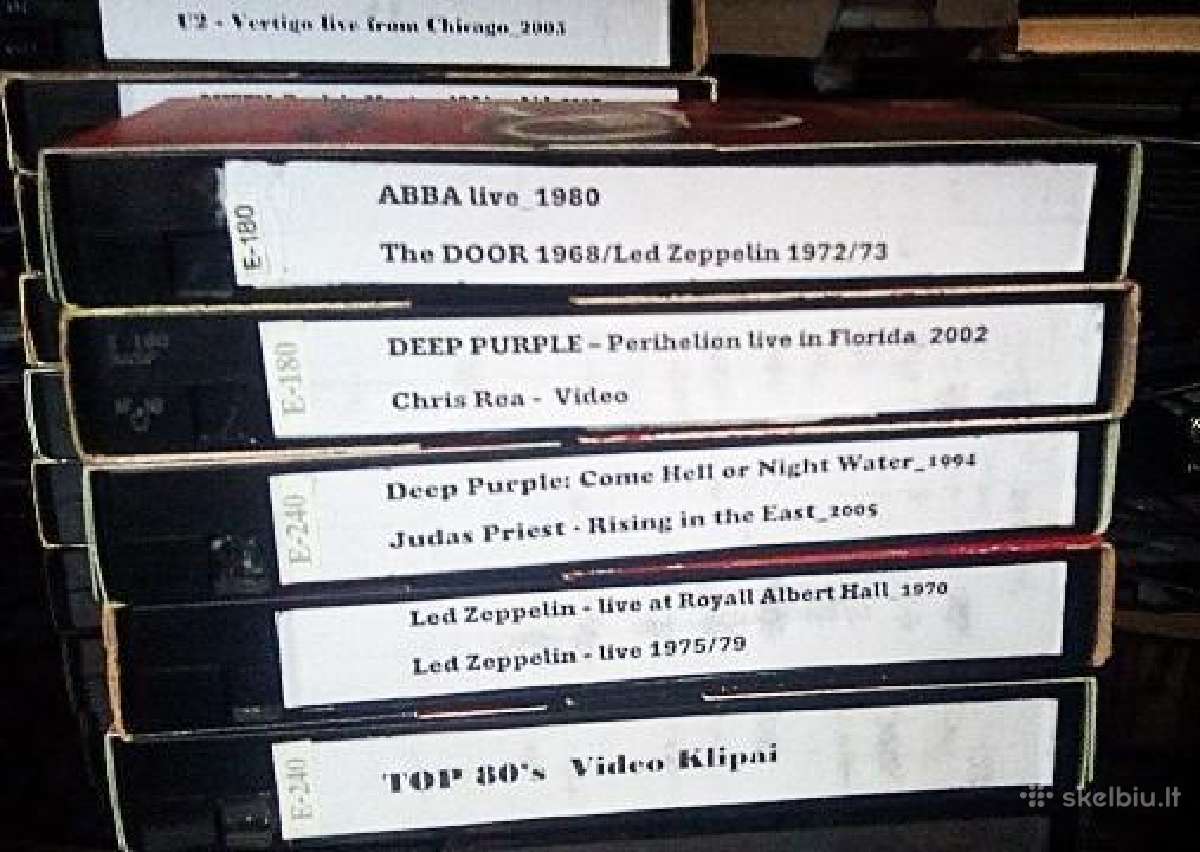 Video kasetės Vhs su muzika