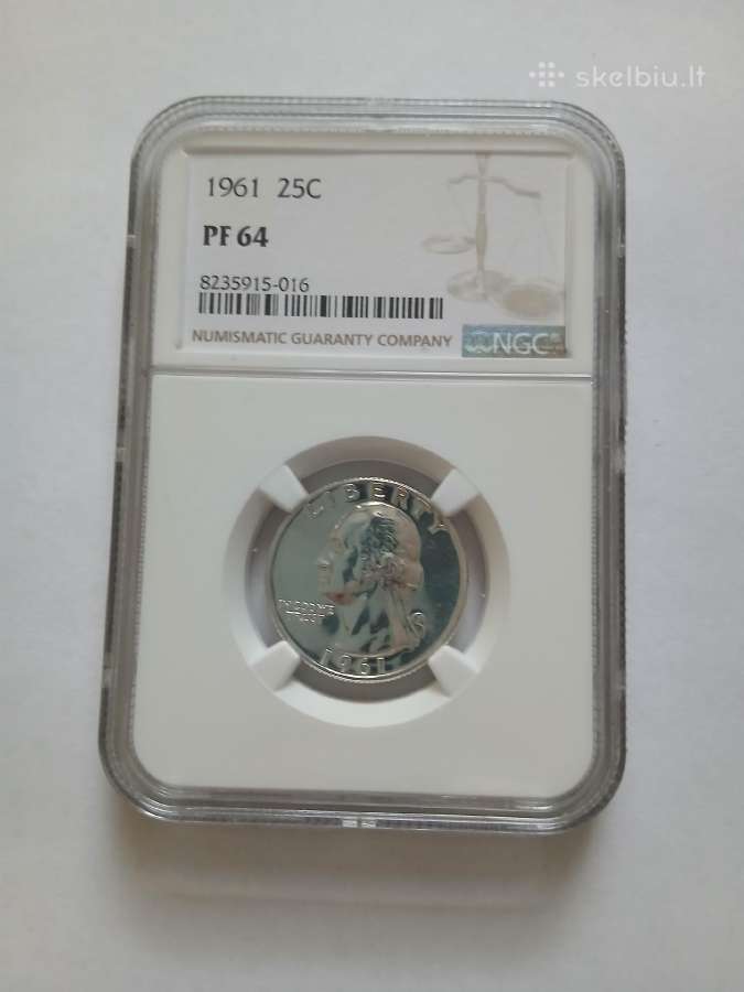 Sidabras JAV 1961 Proof 25 C - nuotraukos Nr. 2