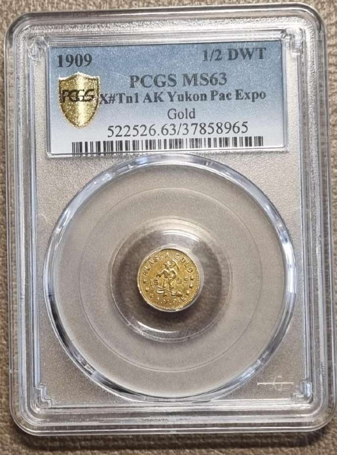 1909 Alaska Yukon Pacific Expo 1/2 Dwt Gold Piece