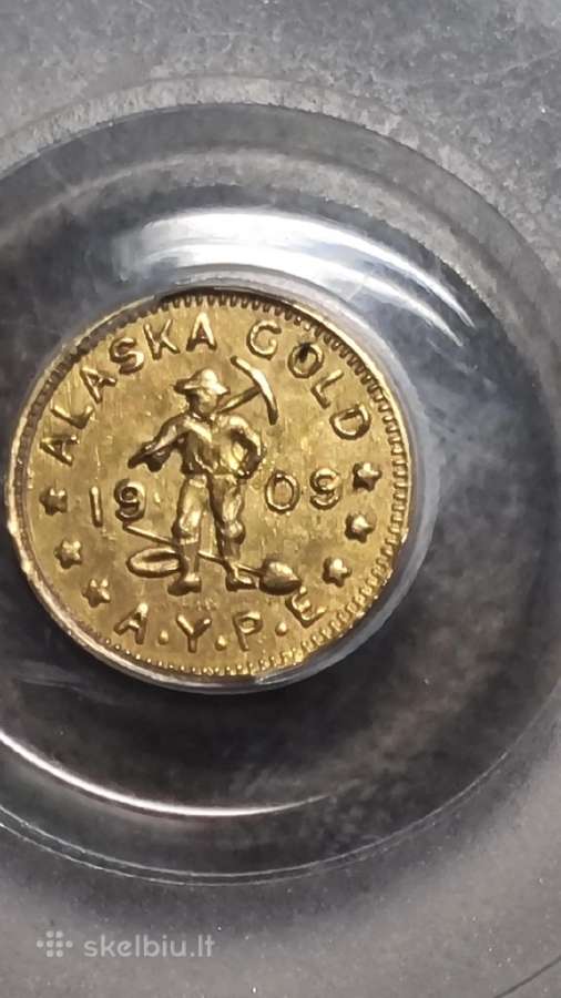 1909 Alaska Yukon Pacific Expo 1/2 Dwt Gold Piece - nuotraukos Nr. 7