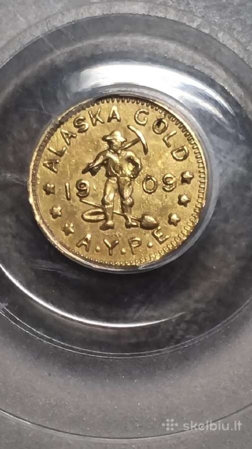 1909 Alaska Yukon Pacific Expo 1/2 Dwt Gold Piece - nuotraukos Nr. 8