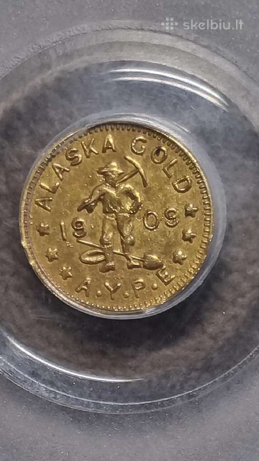 1909 Alaska Yukon Pacific Expo 1/2 Dwt Gold Piece - nuotraukos Nr. 9