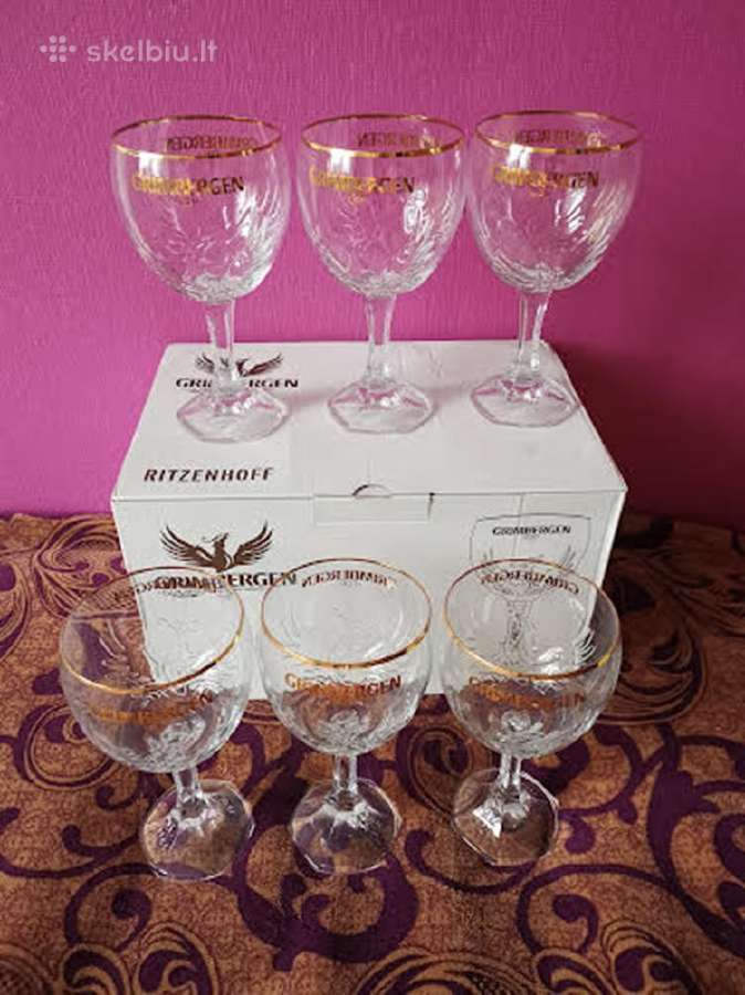 6 vnt Belgiškos, 0,5 ltr. Grinbergen alaus taurės - nuotraukos Nr. 3