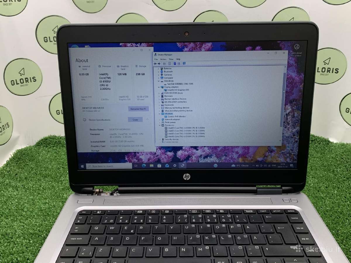Hp Probook 640 i3-6100u 8ram 256ssd #1-236 - nuotraukos Nr. 4