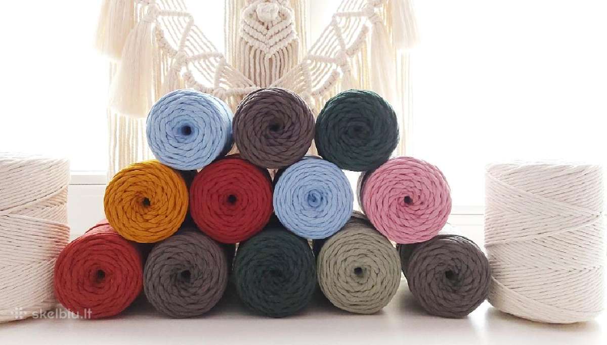 – 100 % macrame medvilnės siūlai - nuotraukos Nr. 4