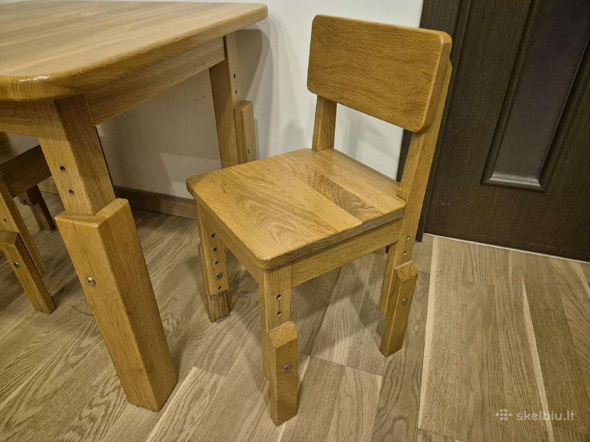 Ąžuolinis staliukas su dviem kėdėm - nuotraukos Nr. 5