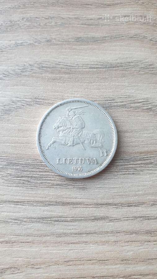 1936 metų 5 litai Basanavičius - nuotraukos Nr. 2