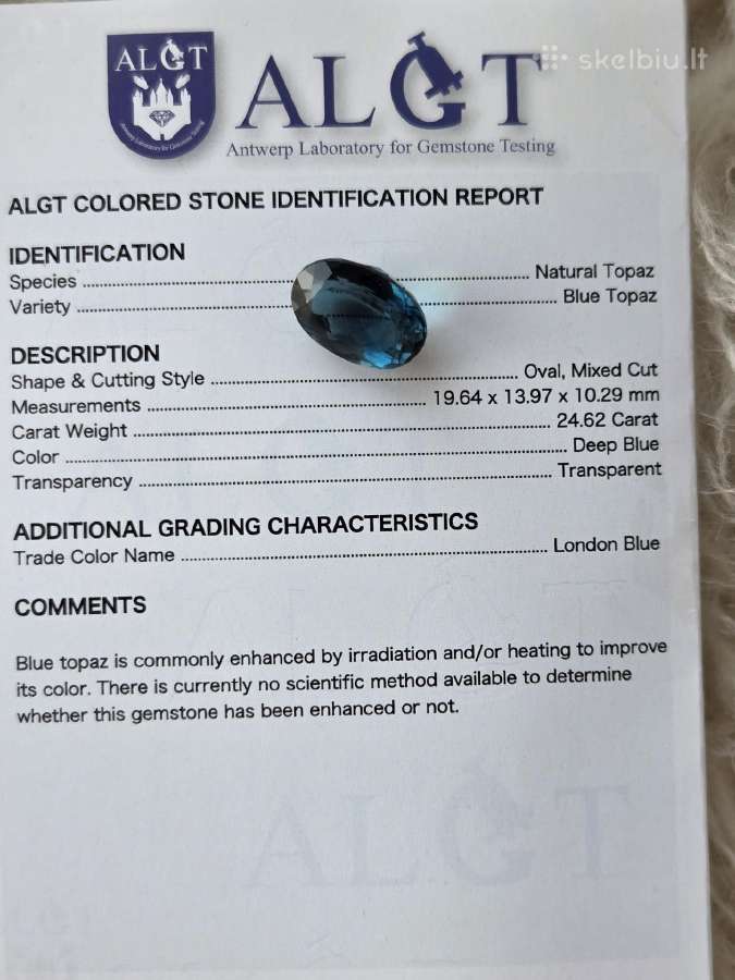 Parduoda 24,62ct natūralų topazą - nuotraukos Nr. 5