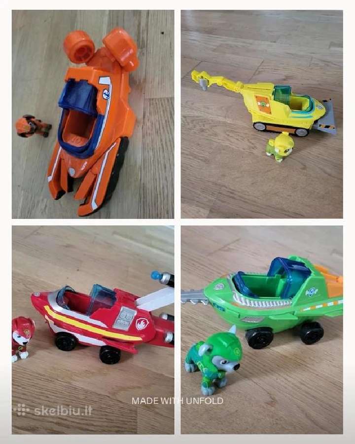 Didelios Paw patrol 4 vandens mašinos