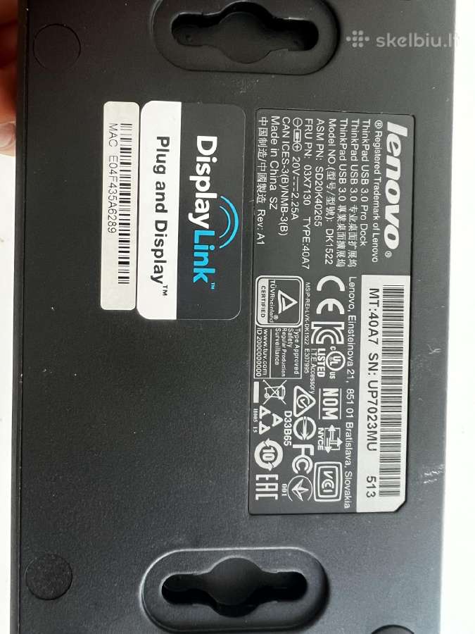 Thinkpad pro dock - nuotraukos Nr. 3
