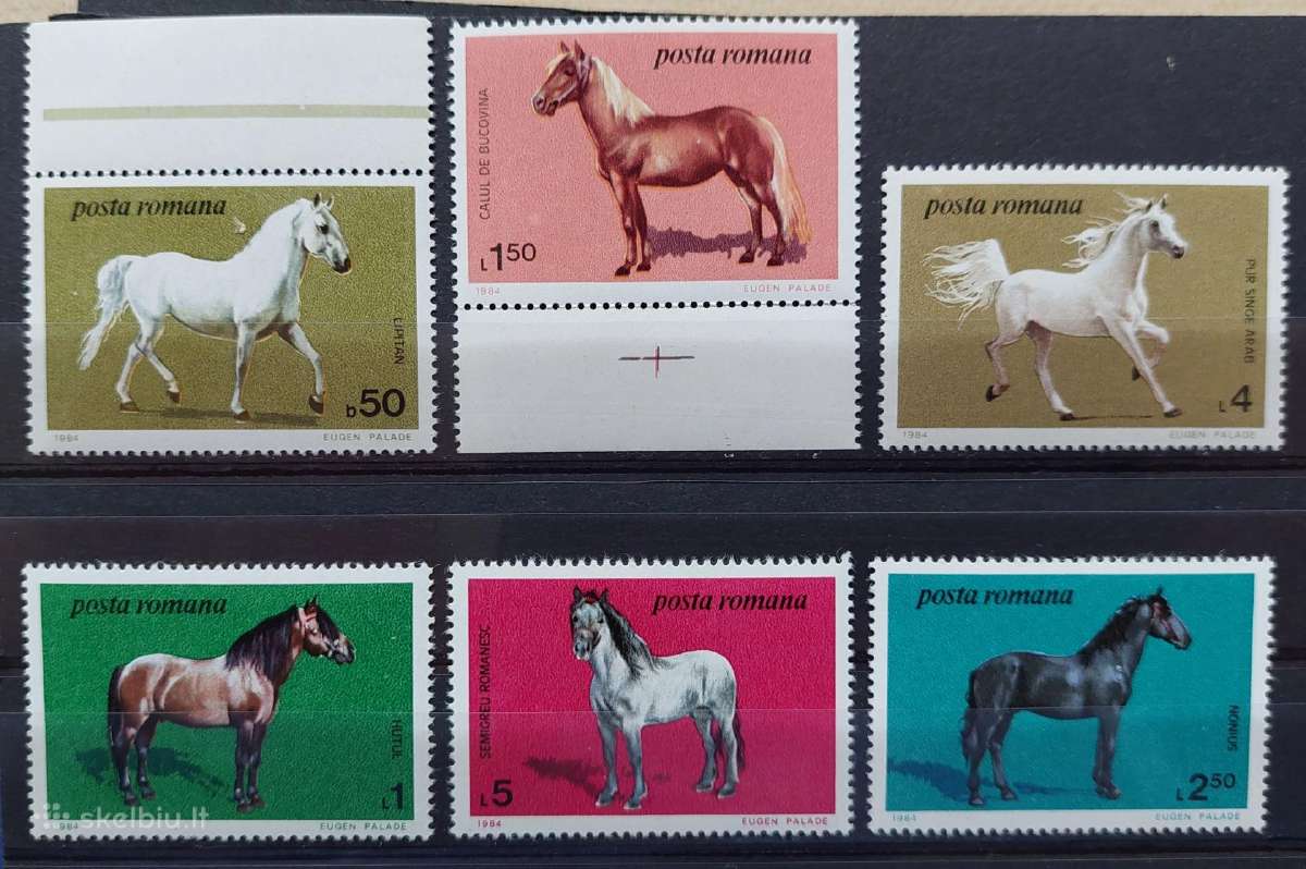 Rumunija 1984 arkliai, švarus Michel 4077-4082