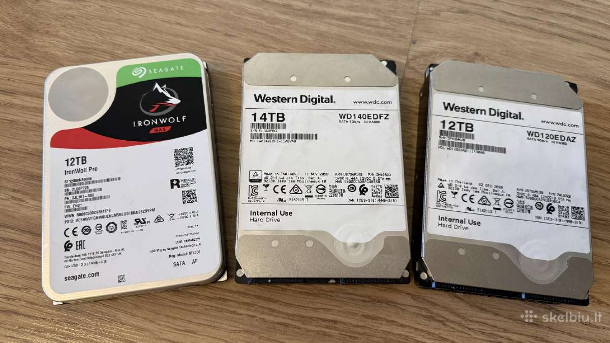 Seagate Pro Nas 12tb, Wd 14tb 18tb vidiniai, 36tb