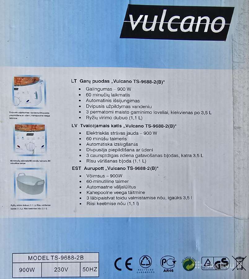 Garų puodas Vulcano - nuotraukos Nr. 3