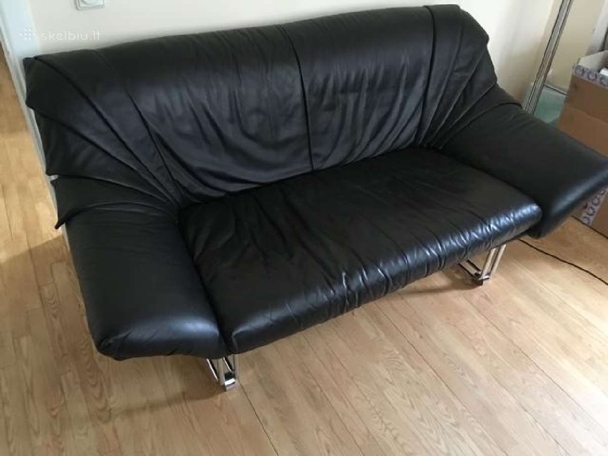 Itališka dvivietė odinė sofa - nuotraukos Nr. 3