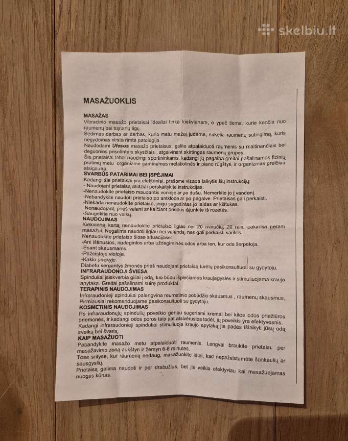 Masažuoklis su infraraudonųjų spindulių lempa - nuotraukos Nr. 8