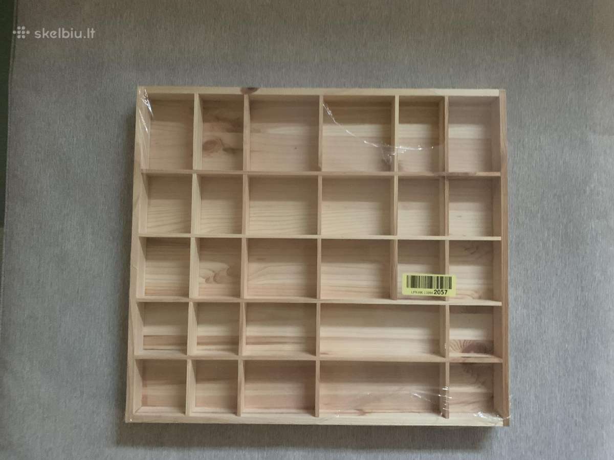 Medinė daiktadėžė, 28 skyriai 45x44cm organaizeris