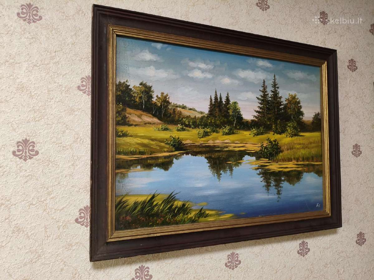 Paveikslas "Peizažas su ežeru" - nuotraukos Nr. 3