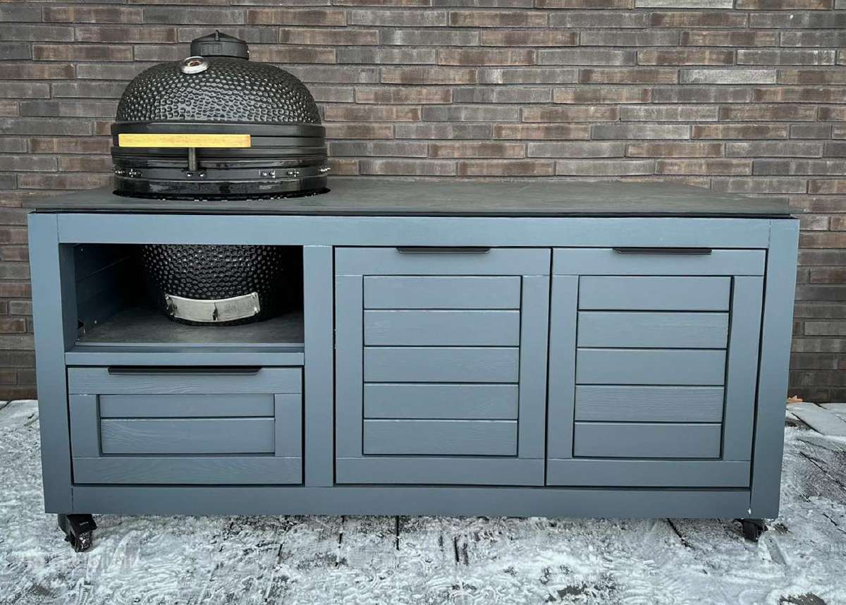 Kamado grill stalai. Metalas, granitas, ąžuolas - nuotraukos Nr. 12