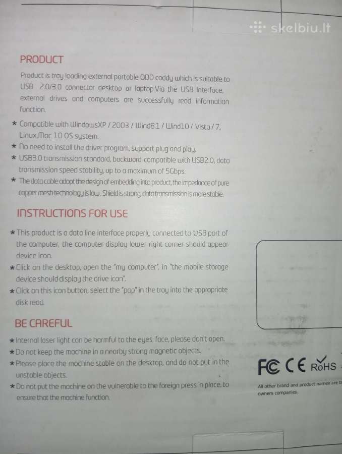 Išorinis CD Dvd grotuvas