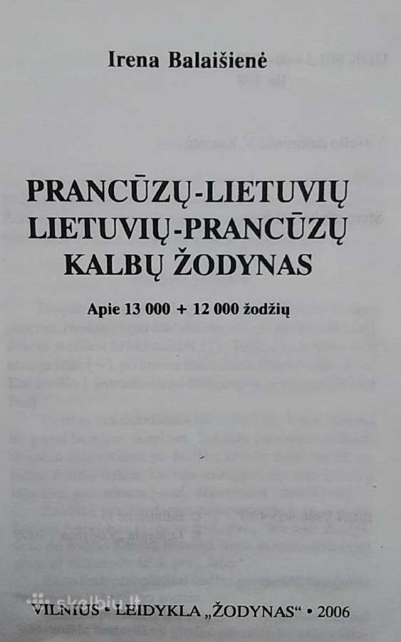 Prancūzų-lietuvių lietuvių-prancūzų kalbų žodynas - nuotraukos Nr. 2