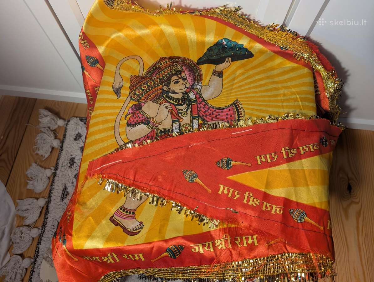 Hanuman, indiška trikampio formos vėliava - nuotraukos Nr. 2