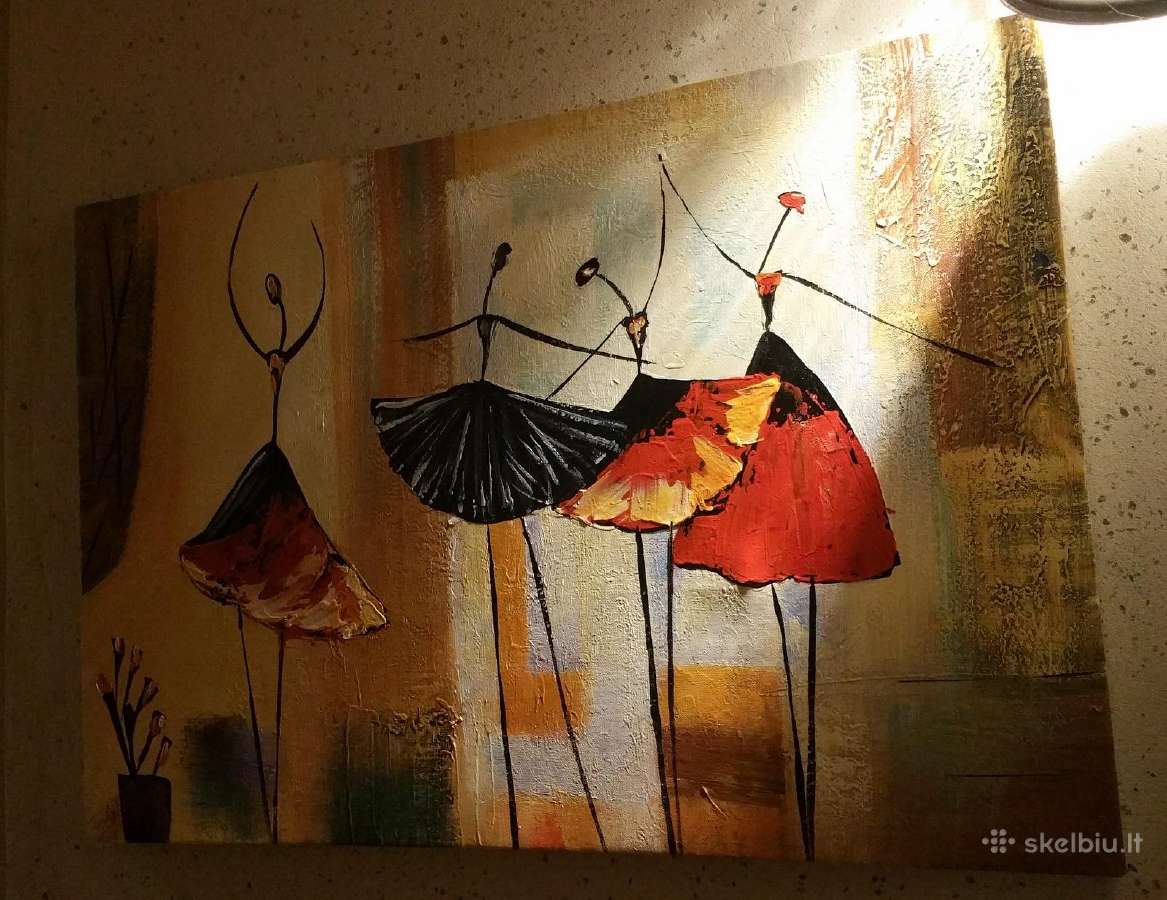 2 Modernūs Tapyba Aliej.dažais Ant Drobės Paveiksl - nuotraukos Nr. 13