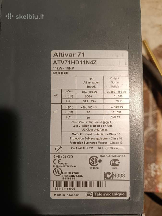 Daznio keitiklis Schneider Altivar 71 11kw