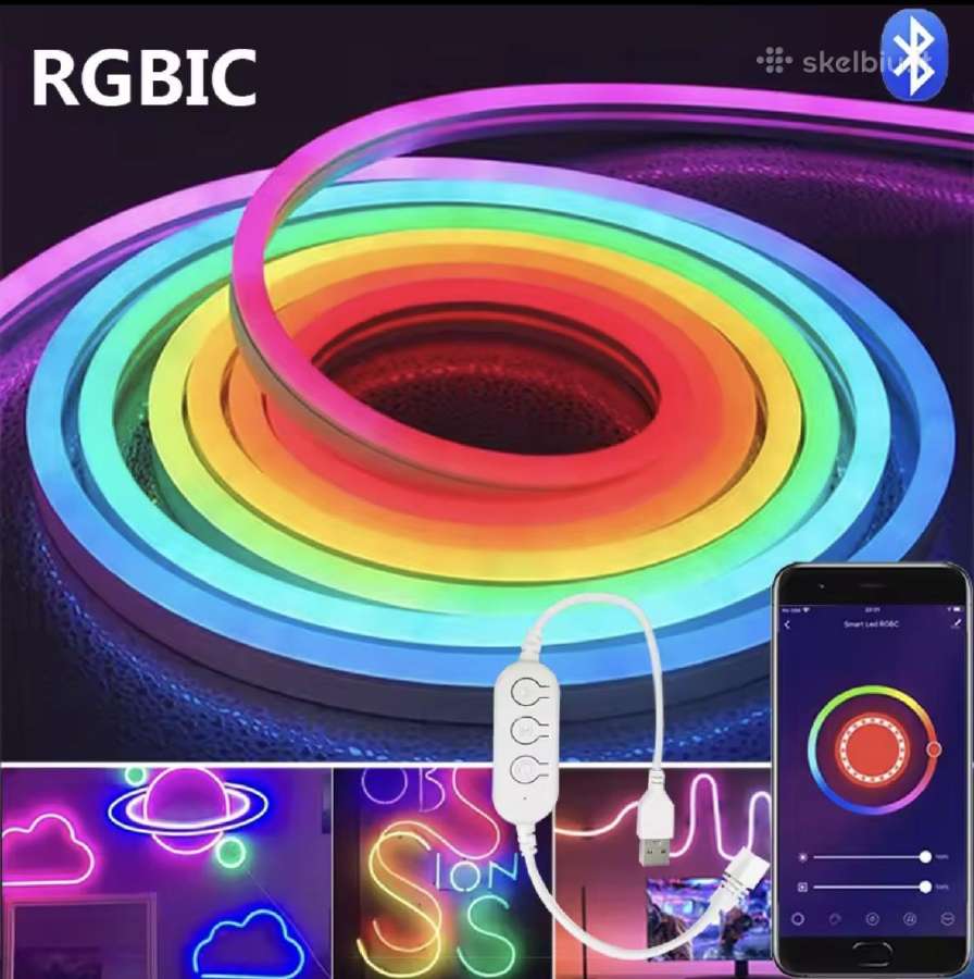 Rgb Neon spalvota LED juosta