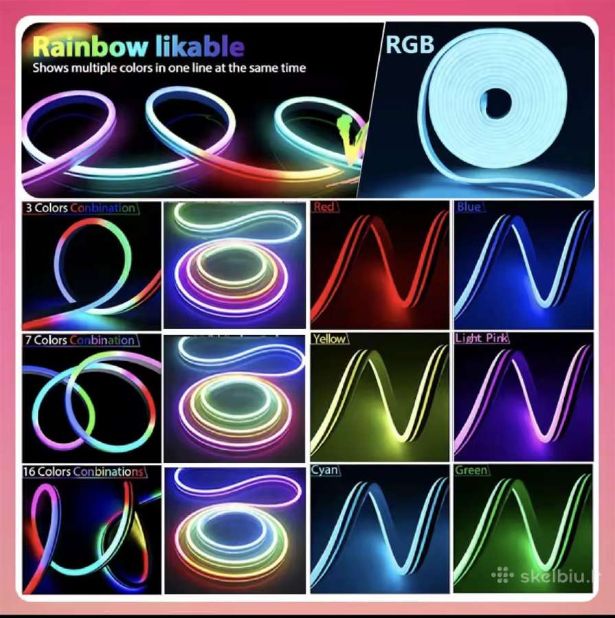 Rgb Neon spalvota LED juosta - nuotraukos Nr. 2